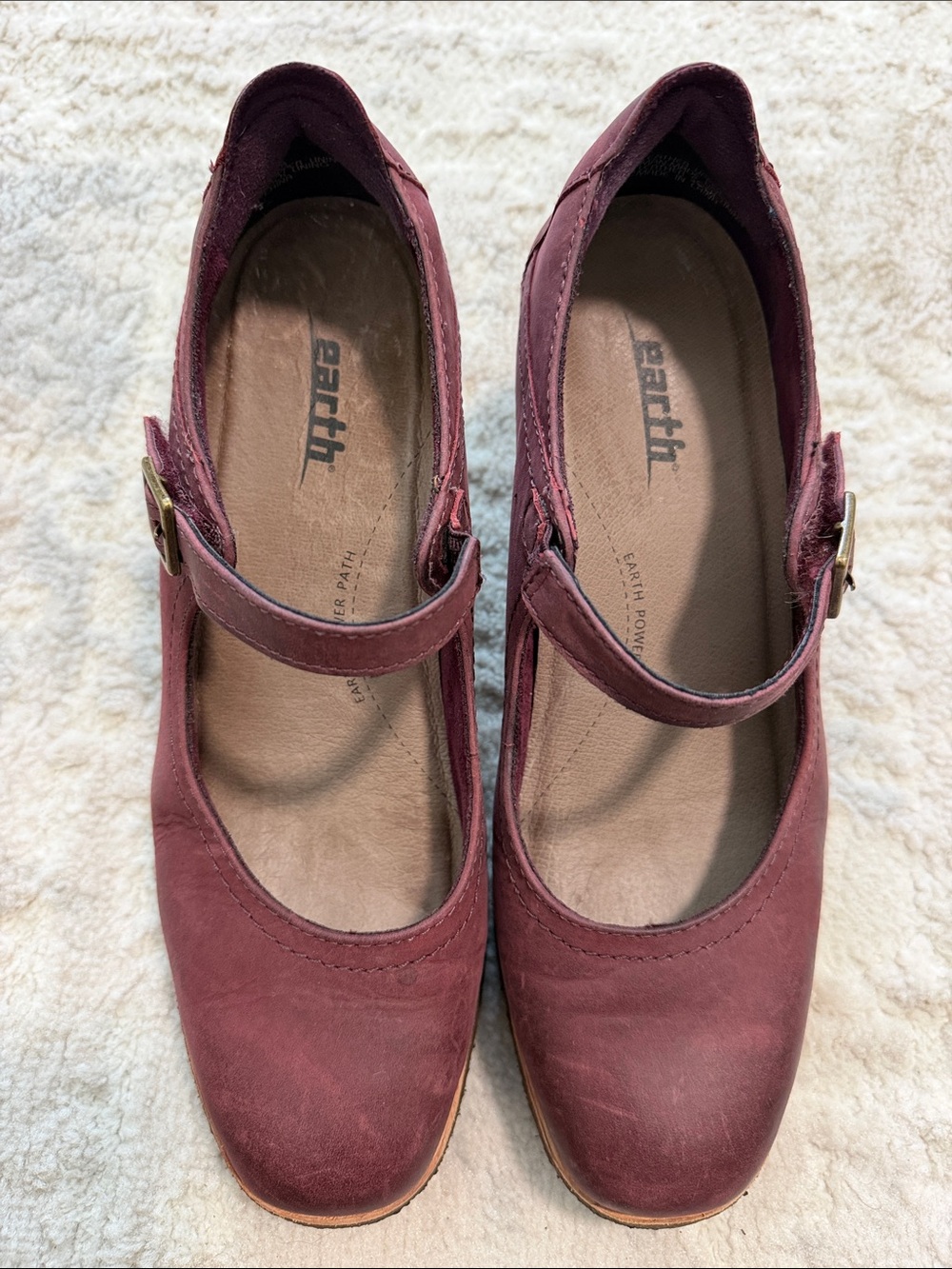 Earth Women's Wine Mary Jane Pumps with Buckle